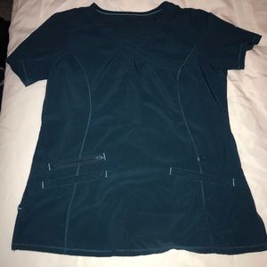 Scrub star dark teal set, medium bottoms small top